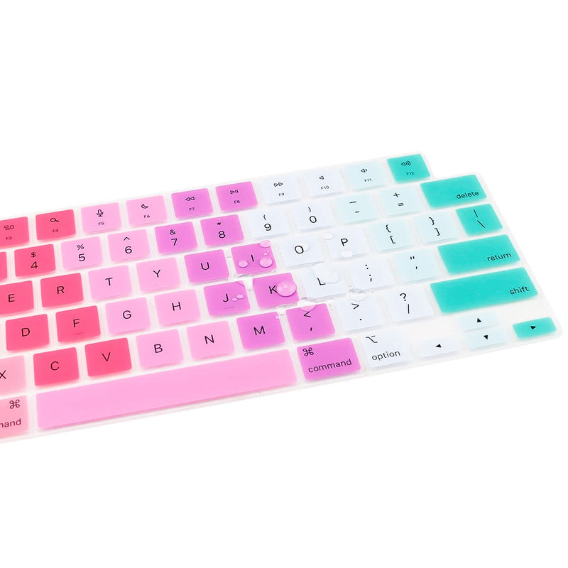 MMDW Silicone Keyboard Cover for MacBook 2023 15Air A2941/2023 Pro14 A2779/Pro16 A2780/2022 Air 13 M2 A2681/2021 Pro 14" 16" A2442 A2485 & MacBook Air/Pro Retina, 13-13.3" Notebook Rainbow
