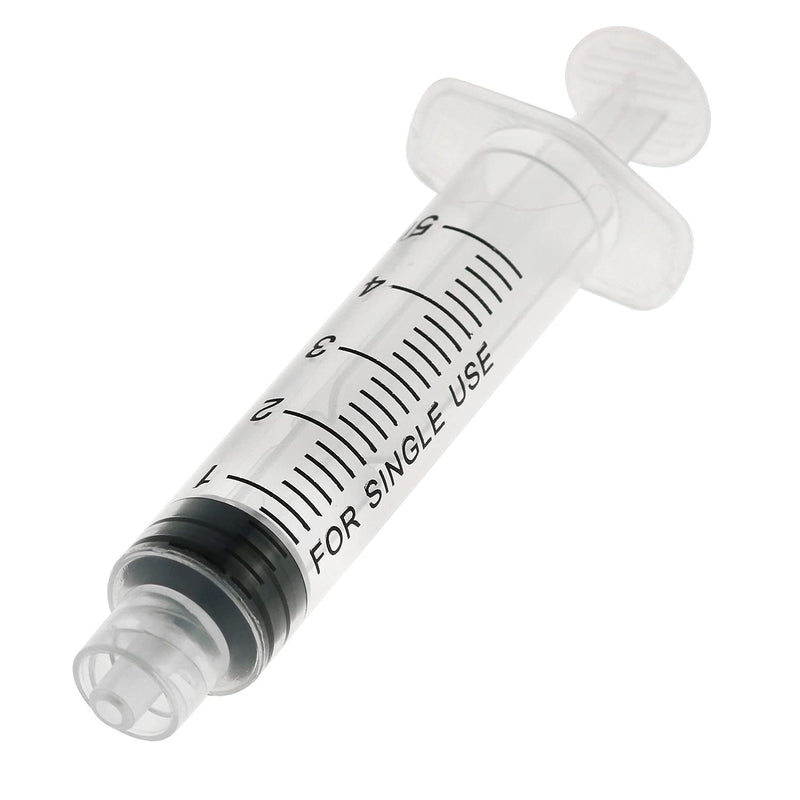 Tegg 5ml Syringe 20pcs Plastic Syringe Luer Lock with Measurement - No Needle
