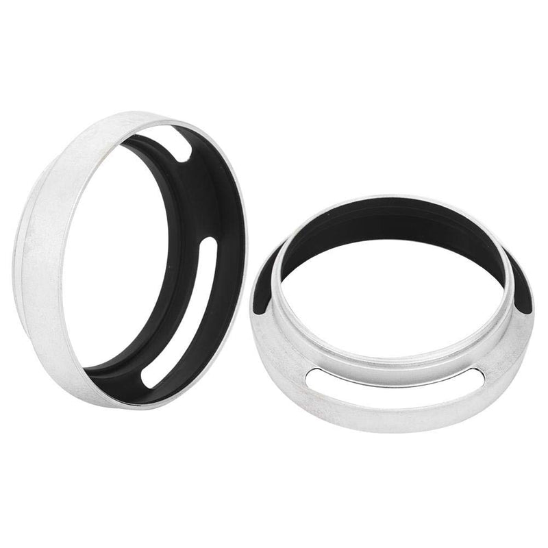 Lens Hood Replacement 2 pcs Aluminum Alloy 52mm Silver Camera Metal Lens Hood Replacement for Leica