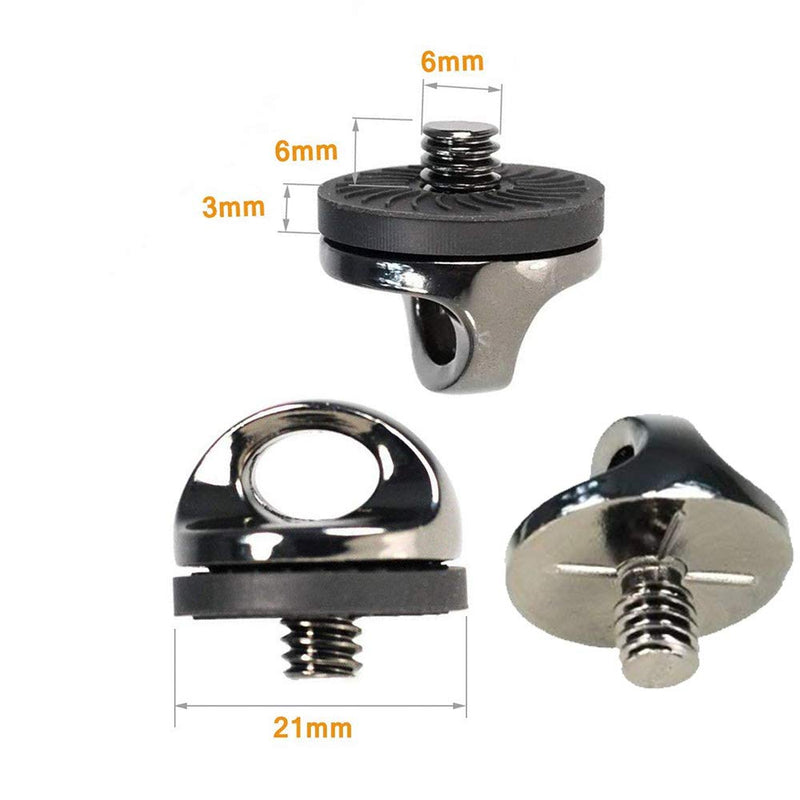 [AUSTRALIA] - KingBra 1/4" Quick Install Metal Screw Holder for Quick Release Camera Neck Strap 6pcs 