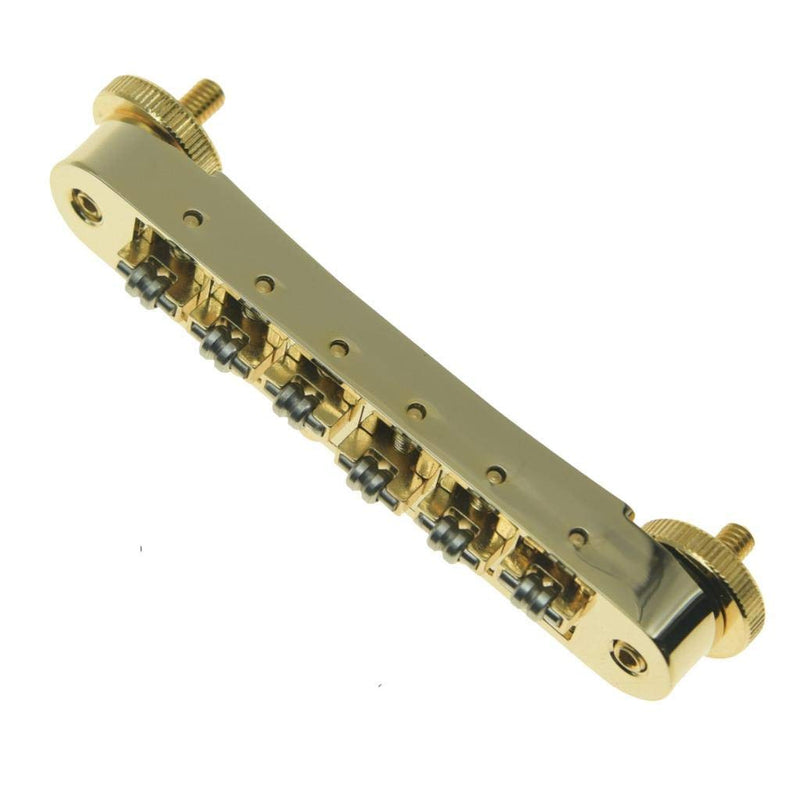 KAISH Gold Guitar Roller Saddle Bridge Tune-O-Matic Bridge For Gibson Les Paul,SG,ES Dot,Gretsch Bigsby Guitar with M4 Threaded Posts