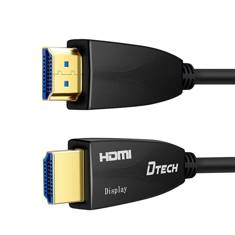 DTECH 16 Meter Fiber Optic HDMI Cable 4K 60Hz 18Gbps HDR 444 422 420 Sub-Sampling High Speed in-Wall Rated (50 Feet, Black) 50ft