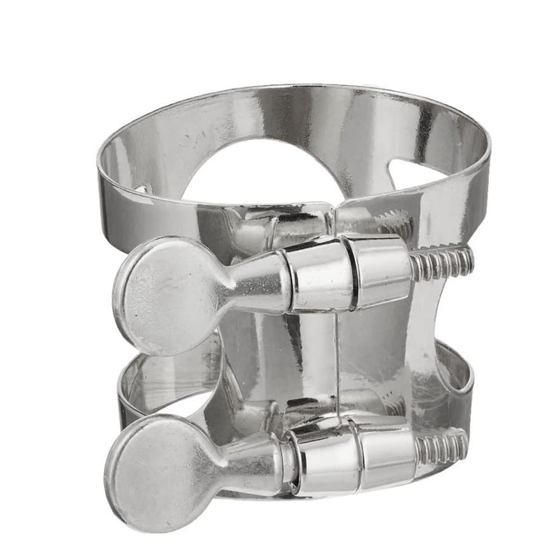 Jiayouy Alto Sax Mouthpiece Ligature Double Screws Ligature Silver Plated