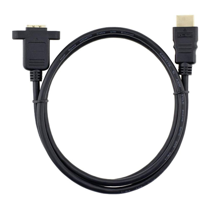 [AUSTRALIA] - Bluwee HDMI Extension Cable High Speed HDMI Male to Female Extension Wire Cord HDMI Extender w/Screw Nut for Panel Mount - Gold Plated Plugs, Black (1FT) 1FT 
