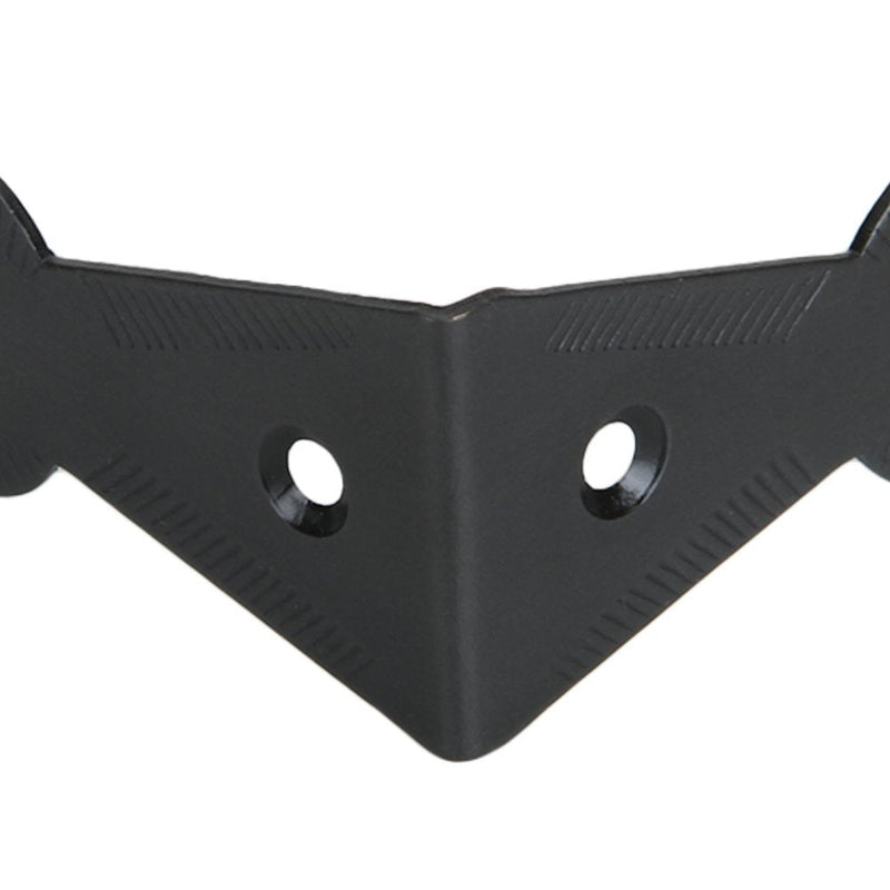 Set of 4, Hardware Surface-Mounted Chest/Trunk Corner/Box Corners, Natural Black Finish, Stamped Steel Construction, Edge Guard Box Table Cabinet Trunk Corner Protector, Decorative Corner Brackets Set of 4