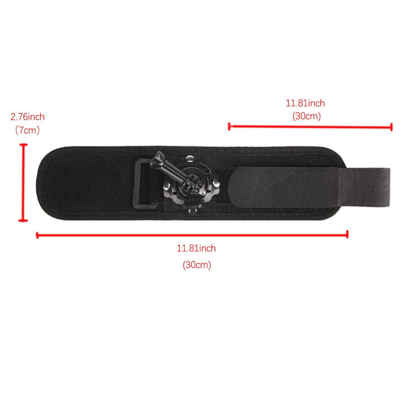 Walway Adjustable 360 Degree Rotation Wrist Strap Mount with Screw for GoPro Hero 8/ 7/ 6/ 5/ 5 Session/ 4 Session/ 4, DJI OSMO Action, Xiaoyi, AKASO and Other Action Cameras