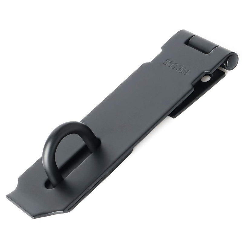 Alise 2Pcs Padlock Hasp Door Clasp Gate Lock Latch,SUS 304 Stainless Steel Matte Black Finish 5 Inch