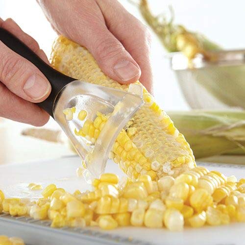 Pampered Chef Corn Kernel Cutter - Corn Peeler Thresher Stripper with Large Ergonomic Handle #1114