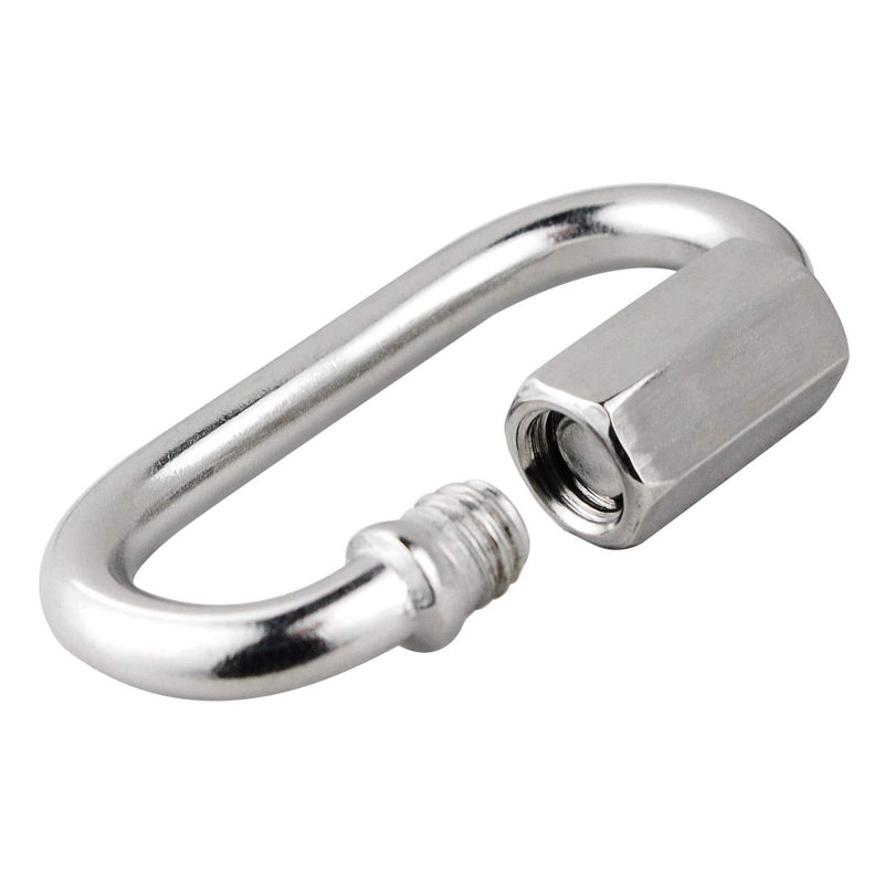BNYZWOT 304 Stainless Steel Quick Links D Shape Locking Quick Chain Repair Links M4 5/32 inch Pack of 15