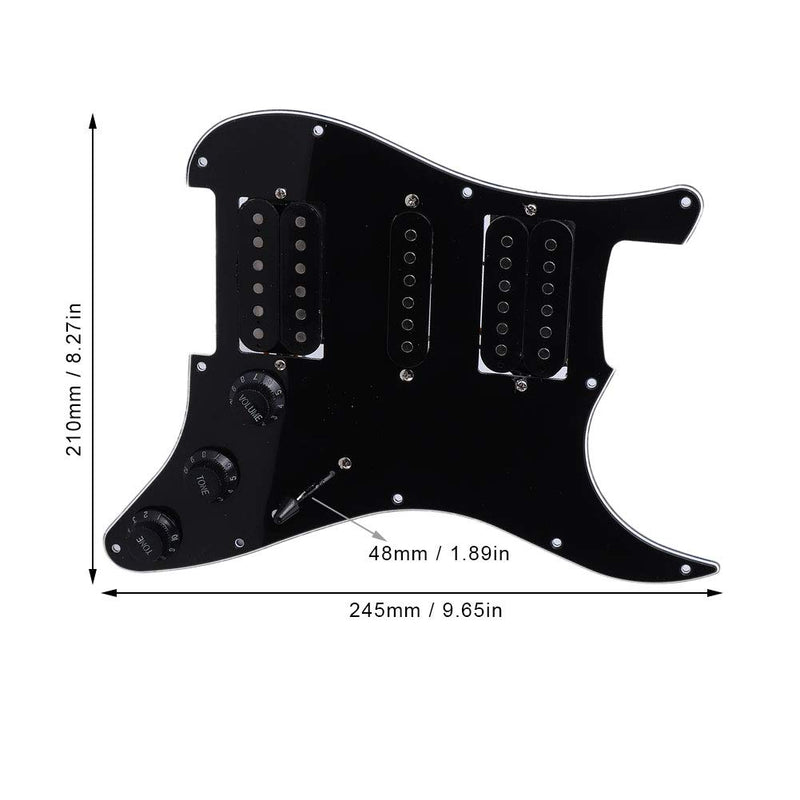 Keenso Strat Loaded Pickguard, 2 Colors Electric Guitar Board Loaded Strat Pickguard Humbucker with HSH Pickup Loaded Prewired for Fender Strat Black