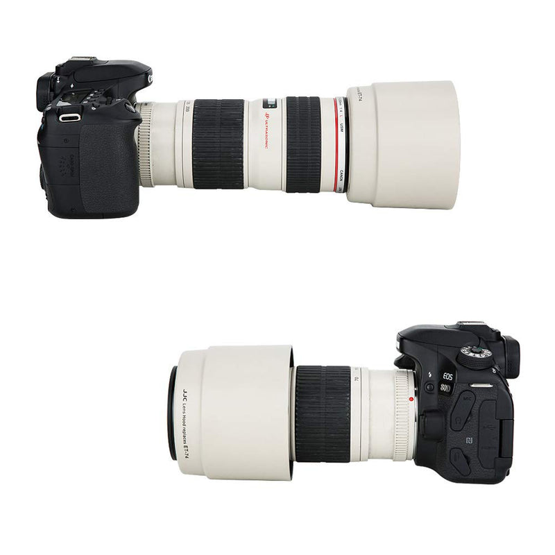 Camera Lens Hood Shade for Canon EF 70-200mm f/4L is USM Lens Replaces Canon ET-74 Lens Hood Reverse Attaching -White