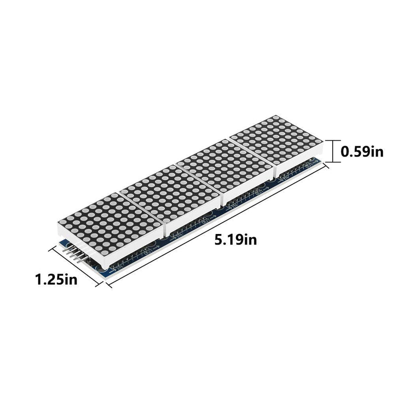 Organizer 2pcs MAX7219 Dot Matrix Module for Arduino Microcontroller 4 in 1 Display with 5pin Line (Green) green