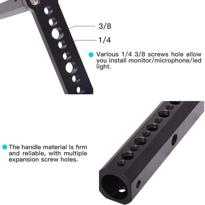 DF DIGITALFOTO Vision Hold Plate Grip Extension Rods Bar Monitor Mount Accessories Compatible with Ronin S/SC,RSC2/RS2,DJI RS2, Gimbal Setup Mounting Microphone