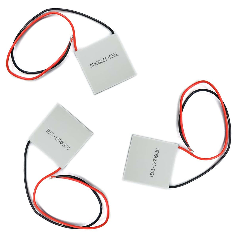 Kiro&Seeu 2pcs TEC1-12706 Heatsink Semiconductor Refrigeration Tablets 5.8A 12 Volt 60W Watt Thermoelectric Cooler Cooling Peltier Plate Module 40x40MM