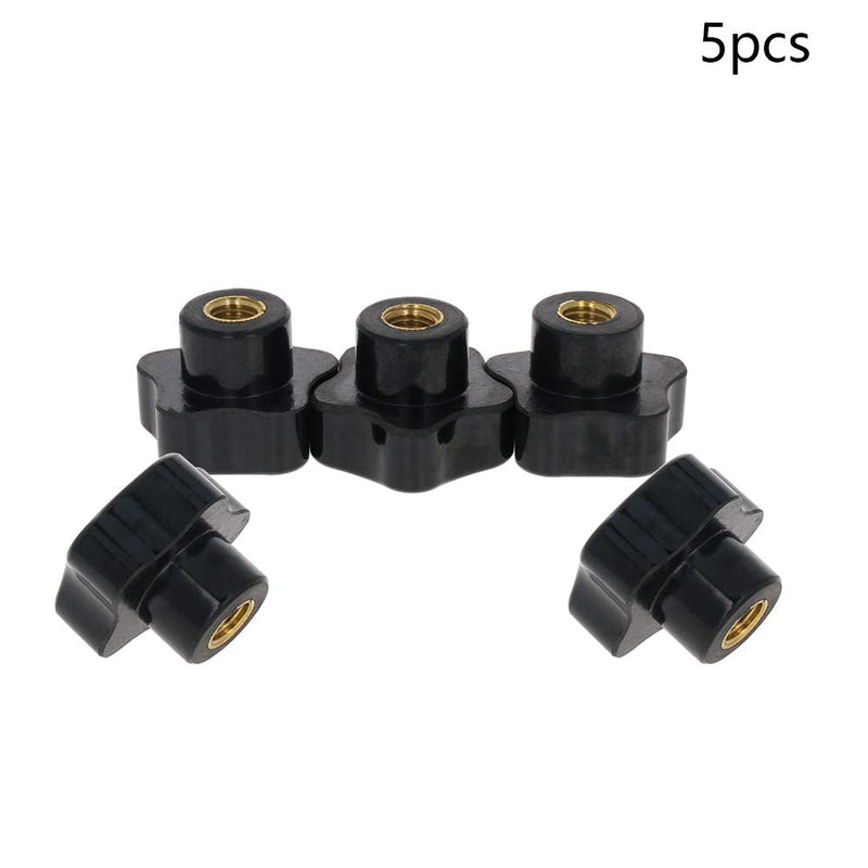 Bettomshin 5Pcs Star Knobs, M10(10mm) x 40mm Female Thread Clamping Handle, Hand Star Knobs, Metal Thread Nut Handle Knobs for Mechanical Equipment, Instrument Apparatus,Industry Equipment, Black