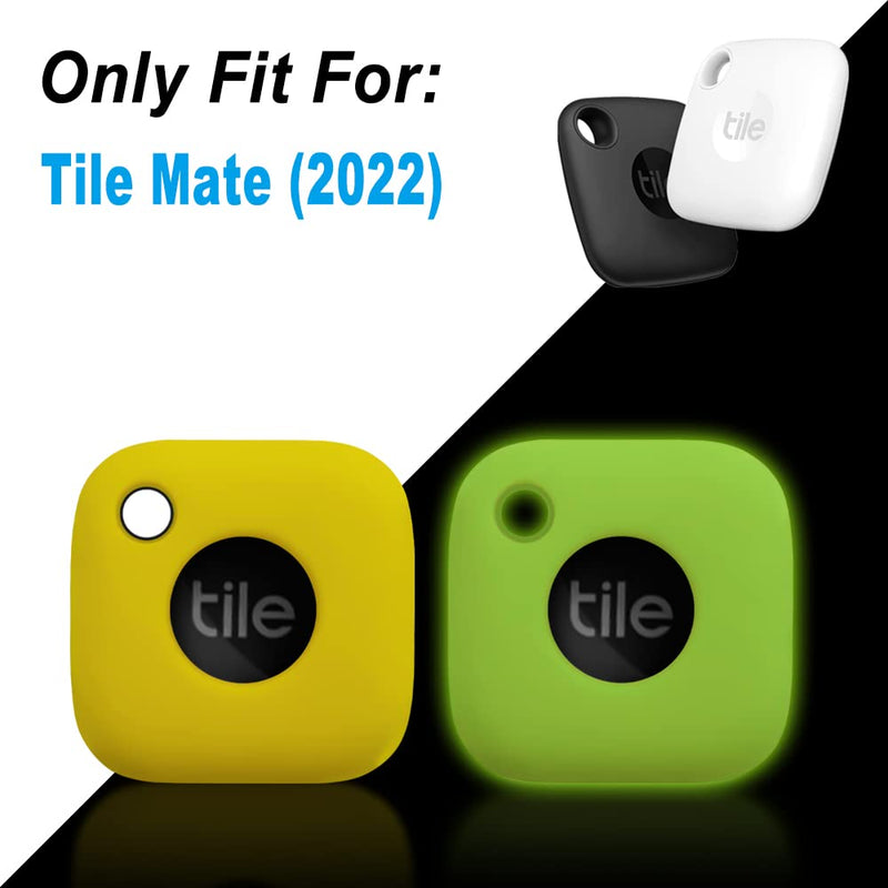 [AUSTRALIA] - Geiomoo Silicone Case for Tile Mate 2022, Soft Scratch Resistant Cover with Carabiner (2 Pack Yellow+Fluorescent Green) 2 Pack Yellow+Fluorescent Green 
