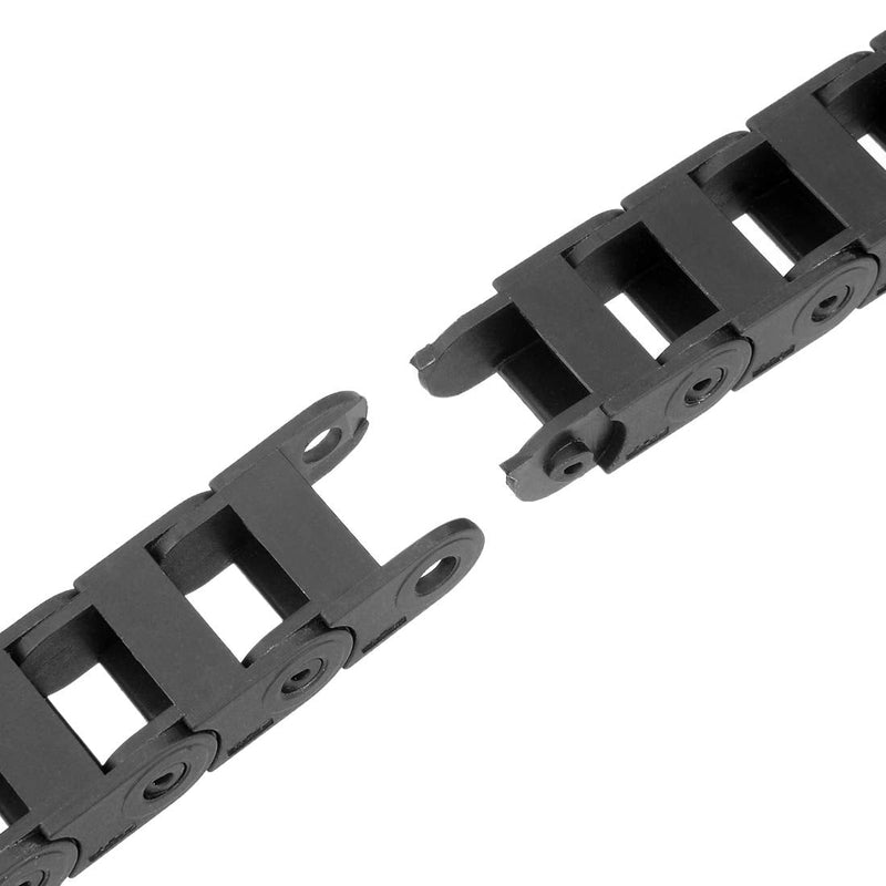 uxcell Drag Chain Cable Carrier Closed Type with End Connectors R18 10X15mm 1.5 Meter Plastic for Electrical CNC Router Machine Black