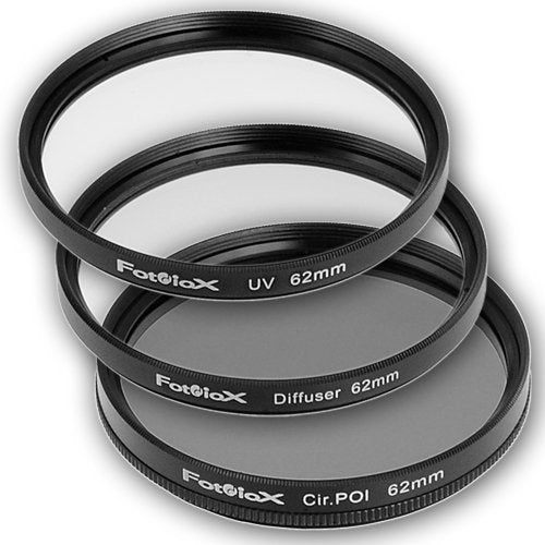 Fotodiox Filter Kit, UV, Circular Polarizer, Soft Diffuser, 62mm for Canon, Nikon, Sony, Olympus, Pentax, Panasonic Camera Lenses.