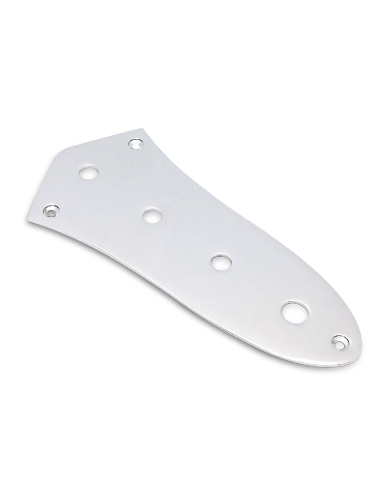 Metallor Bass Control Plate Mounting Plate 4 Holes for Jazz Bass Guitar Parts Replacement Chrome.