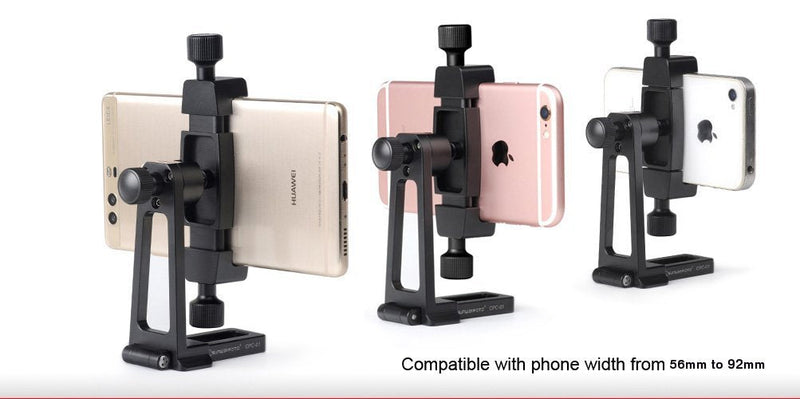 Sunwayfoto CPC-01 Arca / RRS Compatible Cell Phone Holder 56mm to 92mm / Mobile Phone Bracket Tripod Mount