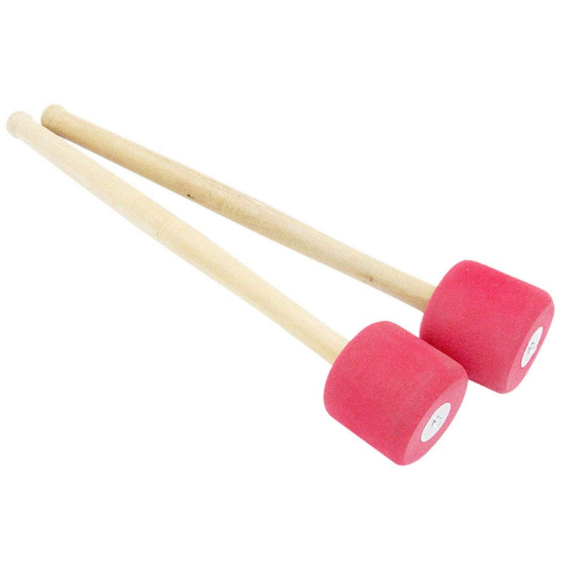 Buytra 4 Pack Bass Drum Mallets Sticks Percussion Mallets with EVA Foam Head and White Oak Wood Handle for Marching Band