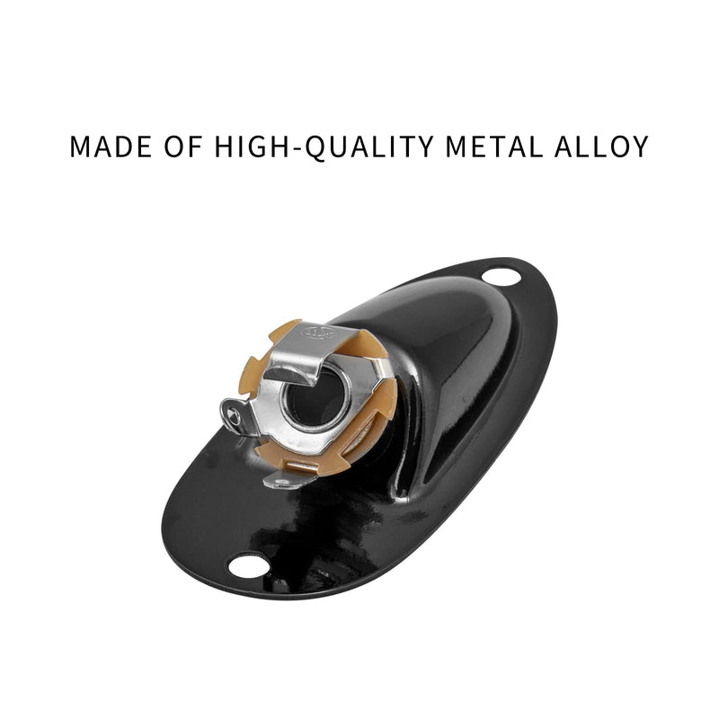 [AUSTRALIA] - Cheerock 1/4" Boat Style Guitar Strat Loaded Output Jack Input Jack for Electric Guitar Fender Stratocaster Strat ST Electric Guitar Replacement Parts (black) black 