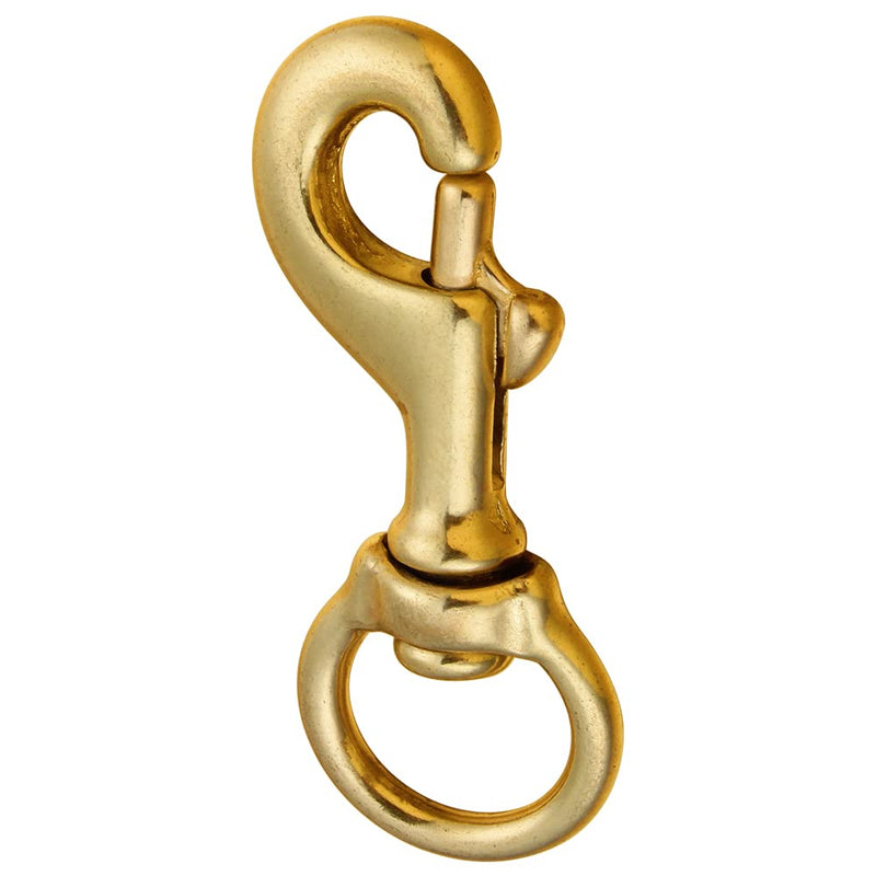 Faneta 3-1/4 Inch Solid Brass Swivel Bolt Snap Hooks 7/8 Inch Swivel Eye Single Ended Scuba Diving Clips Keychain Holder for Dog Collar, Pet Leash, Flag Halyard and More (2 Pieces)