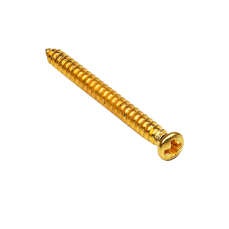 Musiclily Basic 2.8x32mm Metal Metric Thread P90 Style Pickup Mounting Screws, Gold(Set of 20)