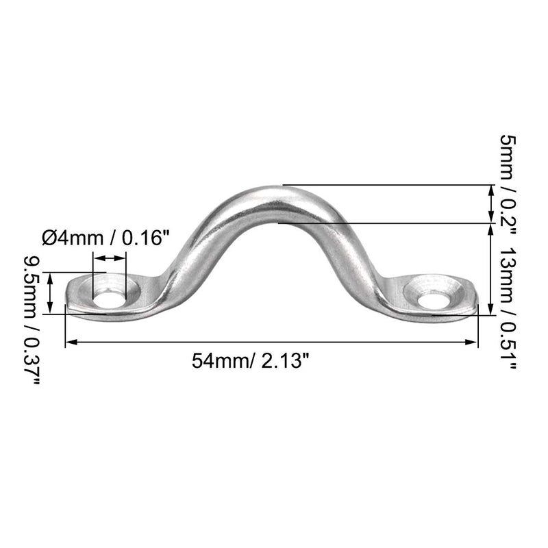 uxcell Pad Eye Straps Deck Loops 2.1" Stainless Steel Tie Down Buckle 10Pcs