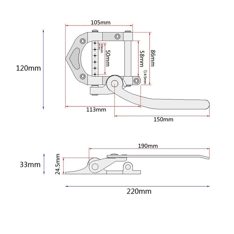 Alnicov Guitar Tremolo Unit Vibrato Bridge,Vibrato Tailpiece Tremolo for Tele,SG,LP,ETC Electric Guitars Chrome