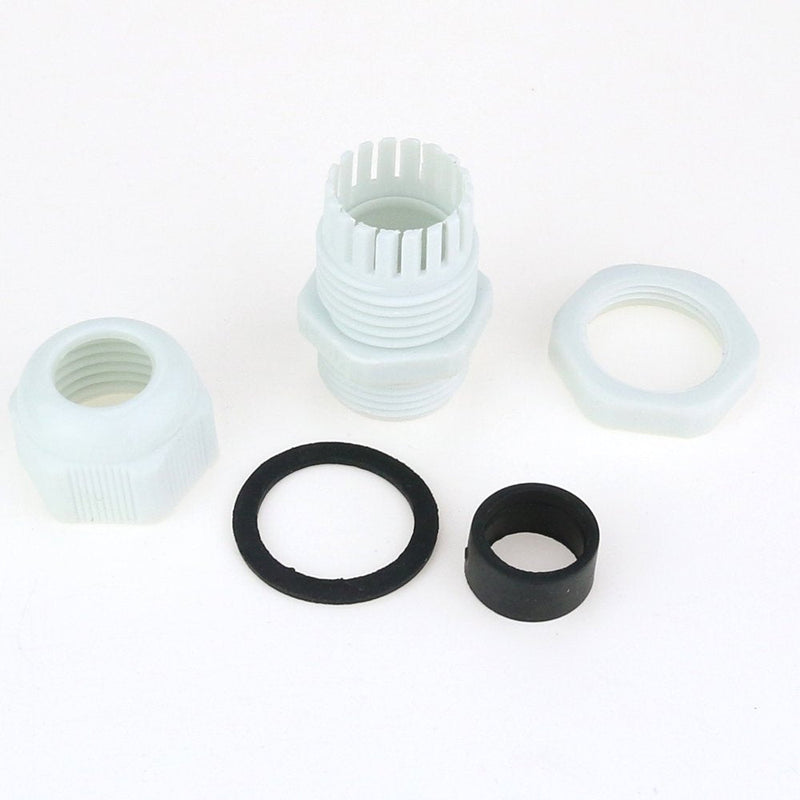 Hilitchi 30 Piece Nylon Plastic Adjustable 3.5-13mm Waterproof Cable Connector Cable Glands Joints Cable Gland - PG7, PG9, PG11, PG13.5, PG16 (Gray-30pcs) Gray-30pcs