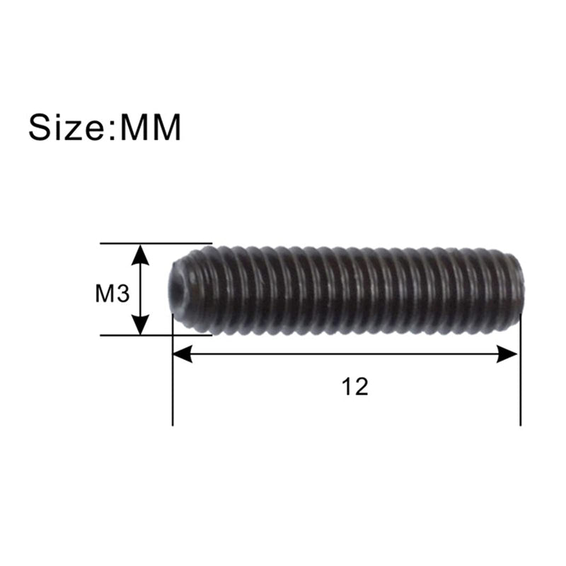 SAPHUE 12 Pack Electric Guitar Saddle Bridge Hexagon Screw suit for Tremolo Systems Electric Bass Guitar Music Instrument Parts (12mm, Black)
