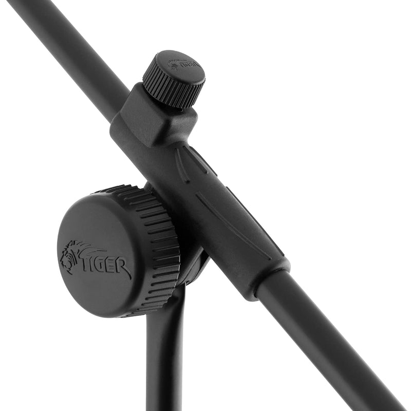 Tiger MCA68-BK Microphone Boom Stand, Mic Stand with Free Mic Clip - Black Standard