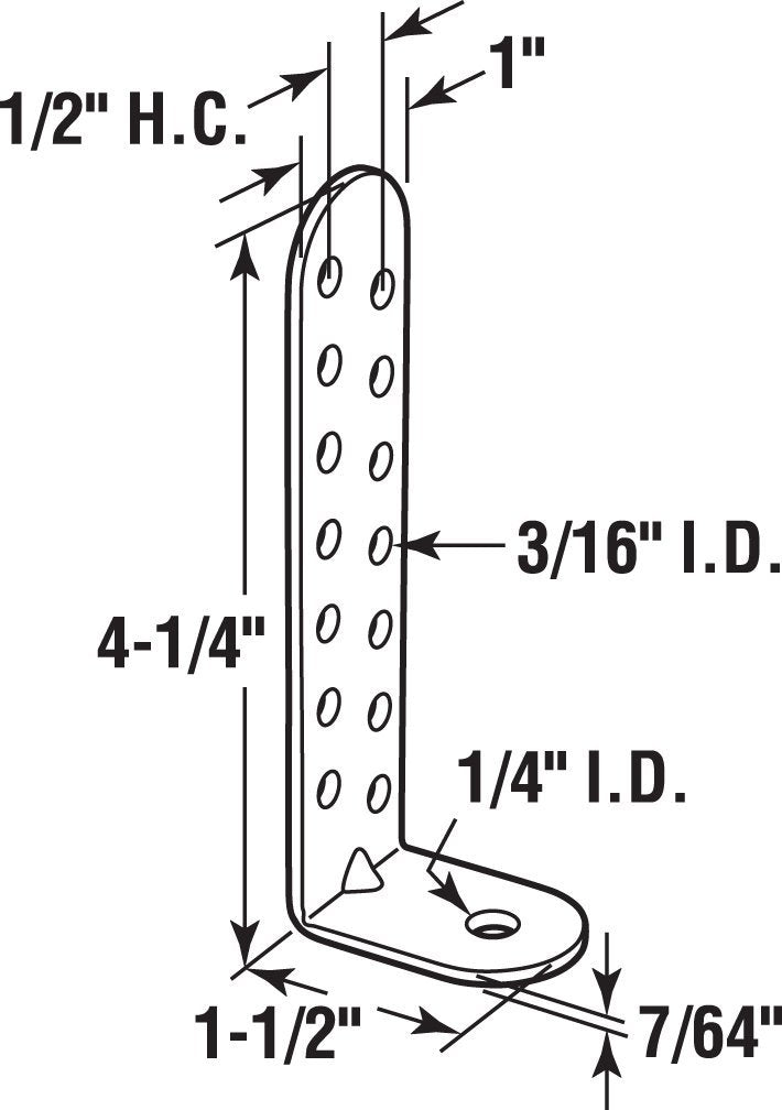 Prime-Line RG 18610 Hurricane Condenser Brackets, 4-1/4 inch, Steel, Zinc Plated, Adjustable (Pack Of 4),