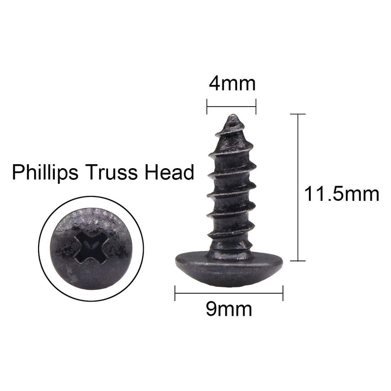 IMScrews 150pcs #8 x 1/2 inch Truss Phillips Wood Screws with Black Oxide Coated 150 Pcs #8x1/2"