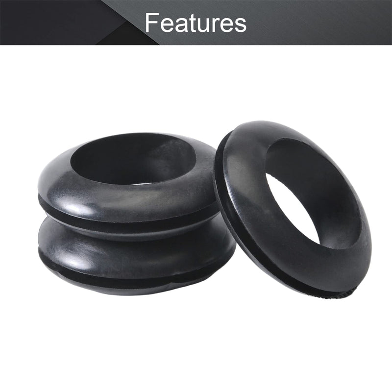 Fielect Rubber Grommet 30Pcs 22mm Inner Dia Oil Resistant Armature Rubber Grommets for Wiring Cable Black Hole Dia:22mm 30Pcs
