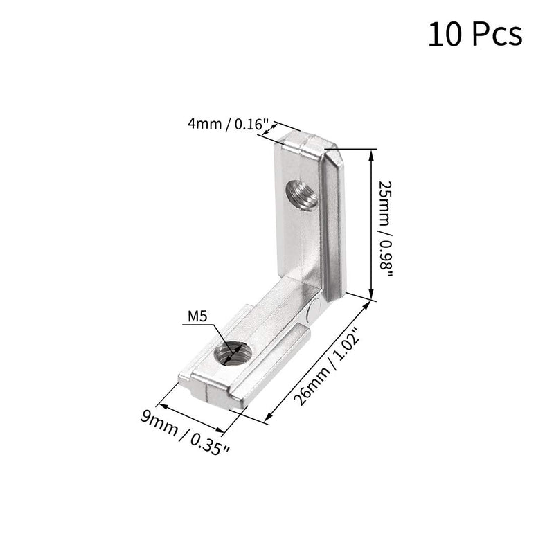 uxcell Interior Joint Bracket, Inside Corner Connector 2020 Series with Screws for Aluminum Extrusion Profile, 10 Pcs