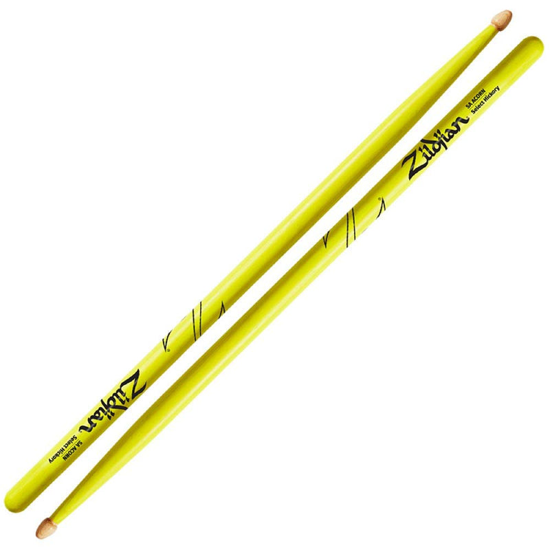 Zildjian 5A Acorn Neon Yellow Drumsticks