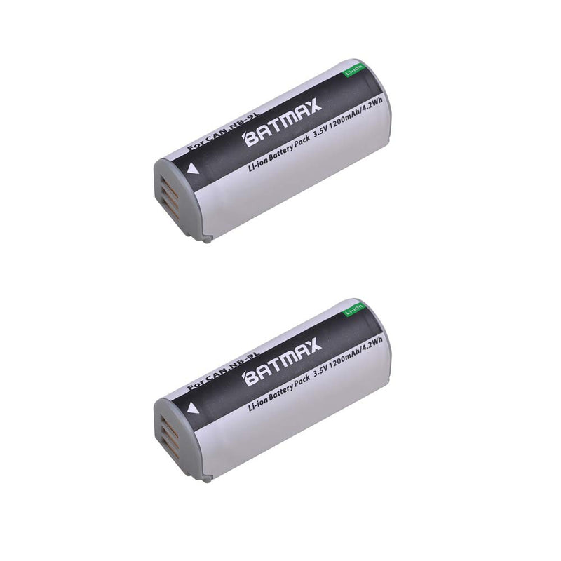 Batmax 2Pcs 1200mAh NB-9L Battery + USB Dual Charger for Canon PowerShot N,N2,Elph 510,Elph 520,Elph 530 HS,SD4500 is Digital Camera