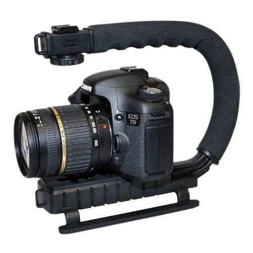 Polaroid Sure-GRIP Professional Camera / Camcorder Action Stabilizing Handle Mount For The Nikon 1 J1, J2, J3, V1, V2, V3, S1, D40, D40x, D50, D60, D70, D80, D90, D100, D200, D300, D3, D3S, D700, D3000, D5000, D3100, D3200, D3300, D7000, D5100, D4, D4s...