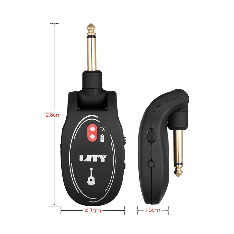 [AUSTRALIA] - Muslady Wireless Guitar Transmitter and Receiver Set UHF 50M Transmission Range Built-in Rechargeable Lithium Battery for Bass Electric Guitar Violin 