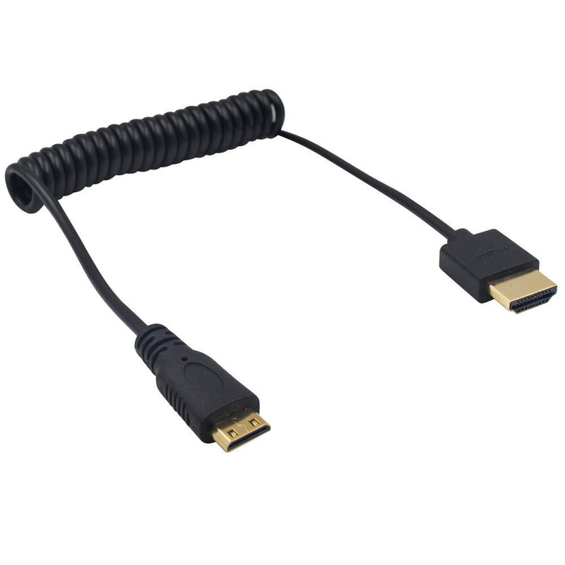 [AUSTRALIA] - Duttek Mini HDMI to HDMI Cable, HDMI to Mini HDMI Cable, Ultra-Thin HDMI Male to Mini HDMI Male Coiled Cable Support 4K Ultra HD, 1080p, 3D,for Projector, Monitor, Camcorder(HDMI 2.0) (1.2M/4FT) 1.2M/4FT 