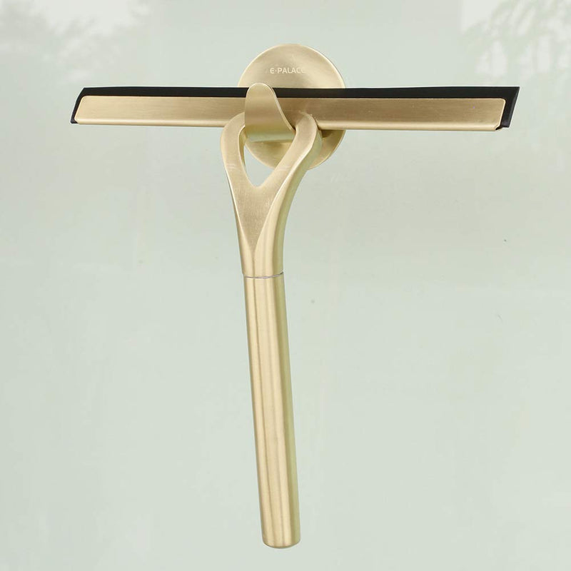 HomDSim Stainless Steel Shower Squeegees All-Purpose Mirror/Window/Glass Wiper Scraper Golden Shower Squeegee Gold