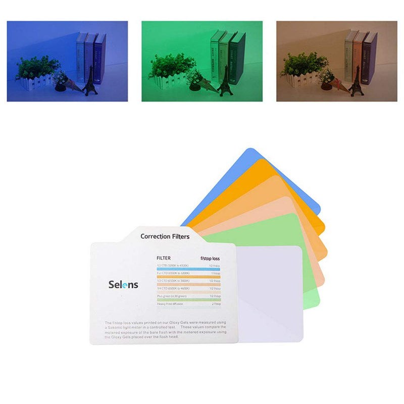 Selens 20 Pieces Universal Gels Lighting Filter Kit for Camcorder LED Video Light, 3.74” x 2.56” Transparent Color Correction Lighting Film Plastic Sheets 3.74 x 2.56 in