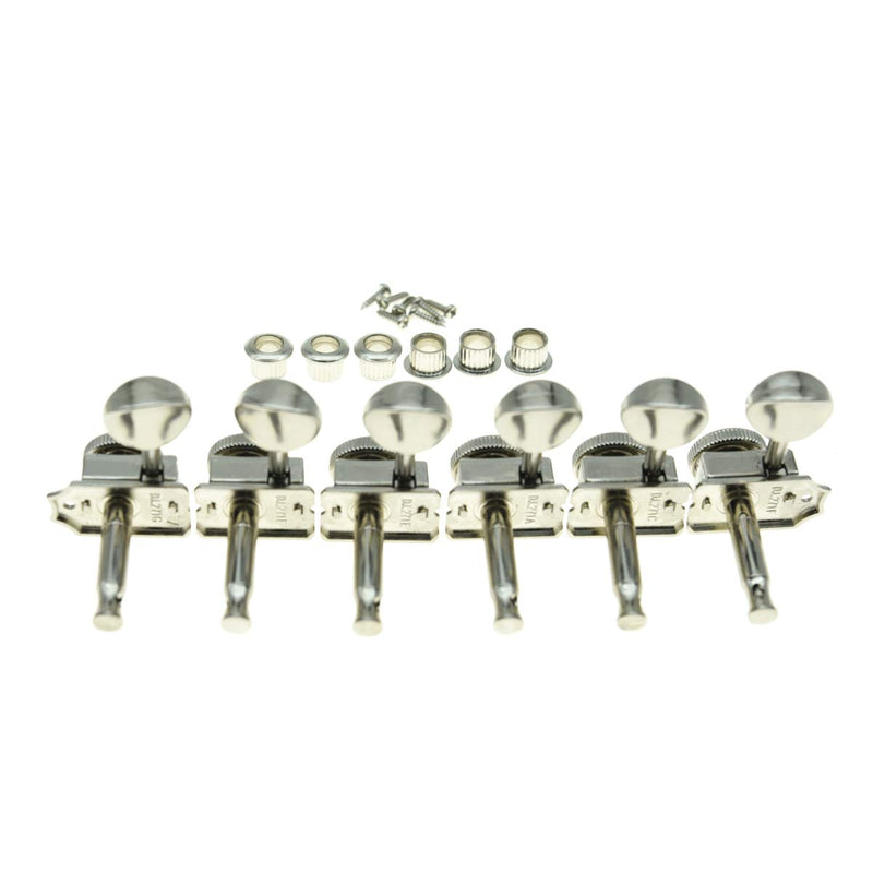 KAISH 6 Inline Guitar Vintage Style Locking Tuners Guitar Tuning Keys Guitar Lock Machine Heads for Strat Tele Nickel
