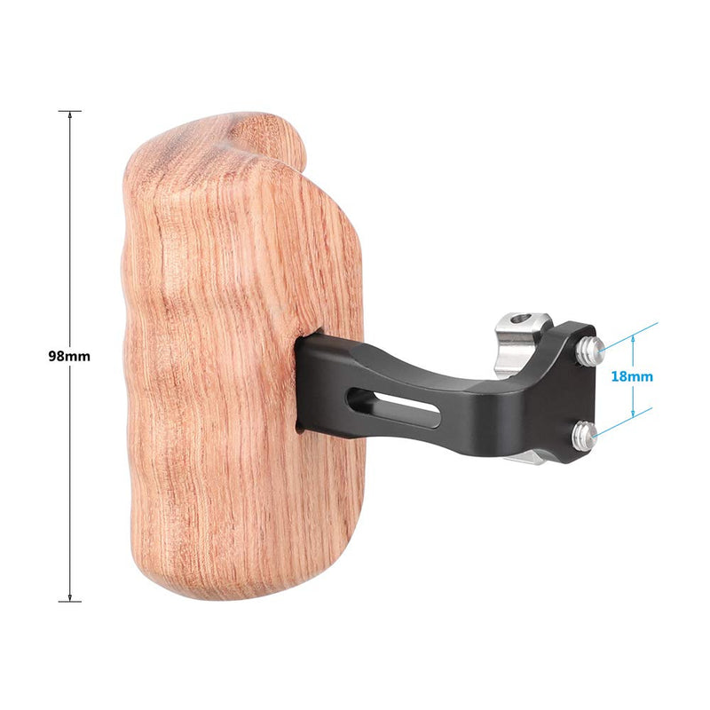 CAMVATE Wooden Handgrip with 1/4" Thumbscrew Connection for Camera Cage Rig (Right Hand)