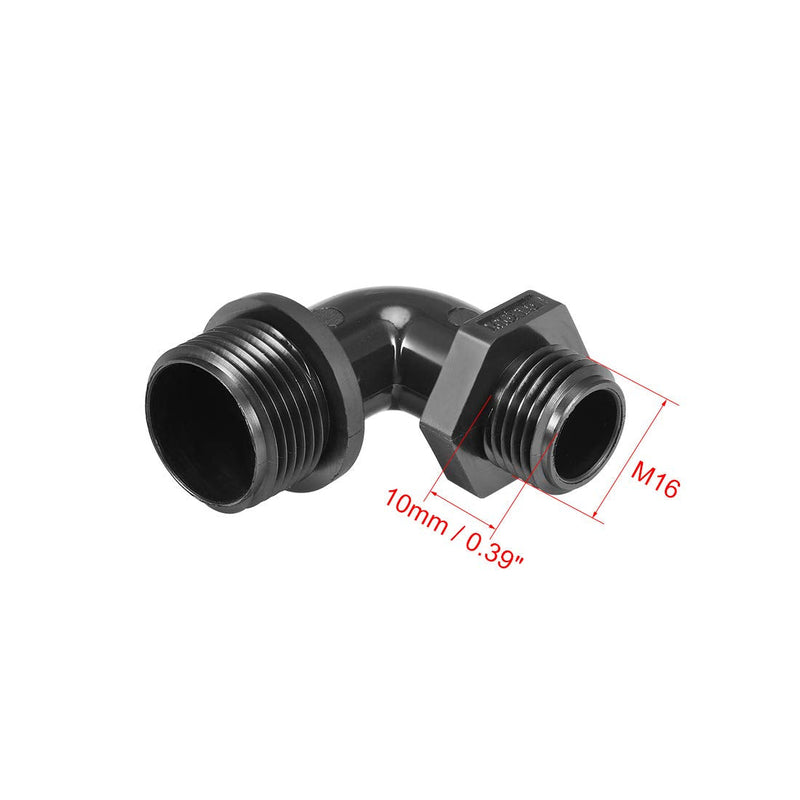 uxcell M16 Cable Gland, 90 Degree Waterproof IP68 Nylon Joint Adjustable Locknut for 6mm-10mm Dia Cable Wire