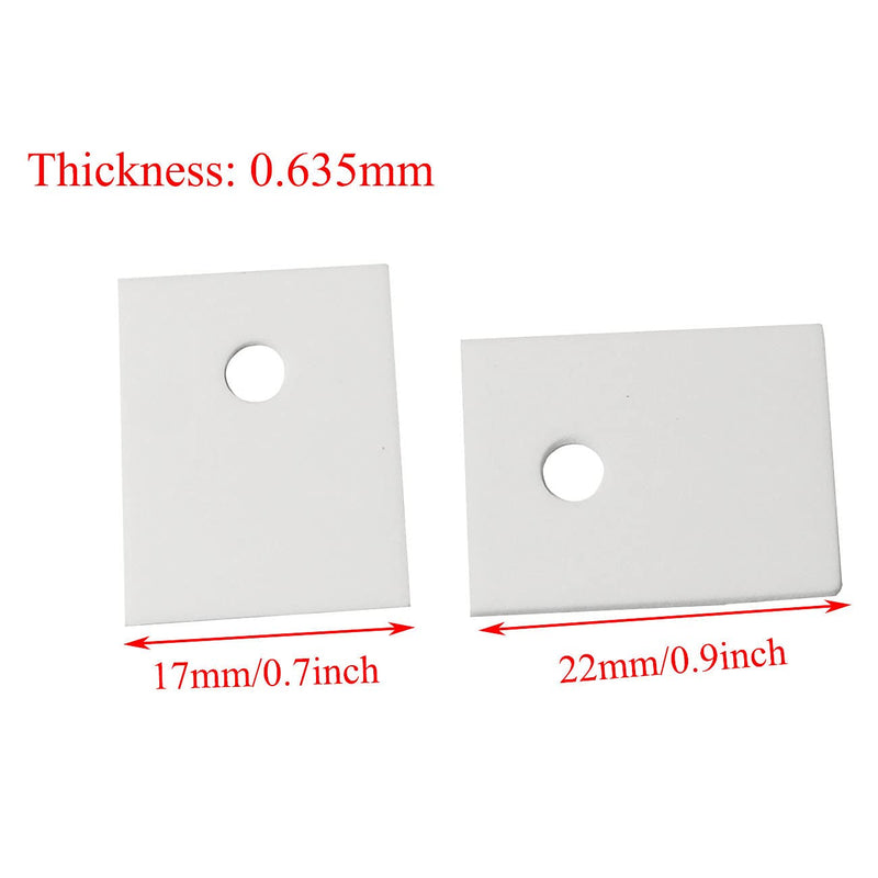 PZRT 10pcs TO-3P Alumina Ceramic Sheet Ceramic Transistor Triac Thyristor Insulator Insulation Protection Mica, White 17x22x06mm