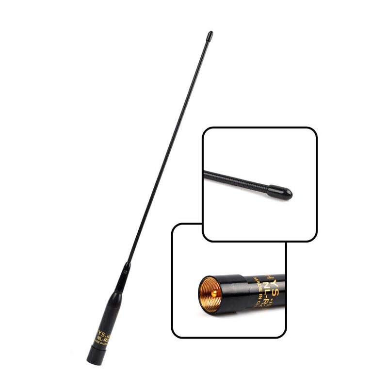 HYS Dual Band UHF/VHF(144/430MHz) PL-259 Connector 100W Soft Mobile Car Radio Antenna SL-16 Male for Amateur Transceiver