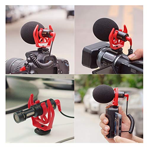 Phone Camera Microphone, LENSGO LWM-DMM1 Cardioid Directional External Universal Shotgun Video Mic with Shock Mount/Windscreen for Android iPhone Smartphone Canon Nikon DSLR Camera Video Recording